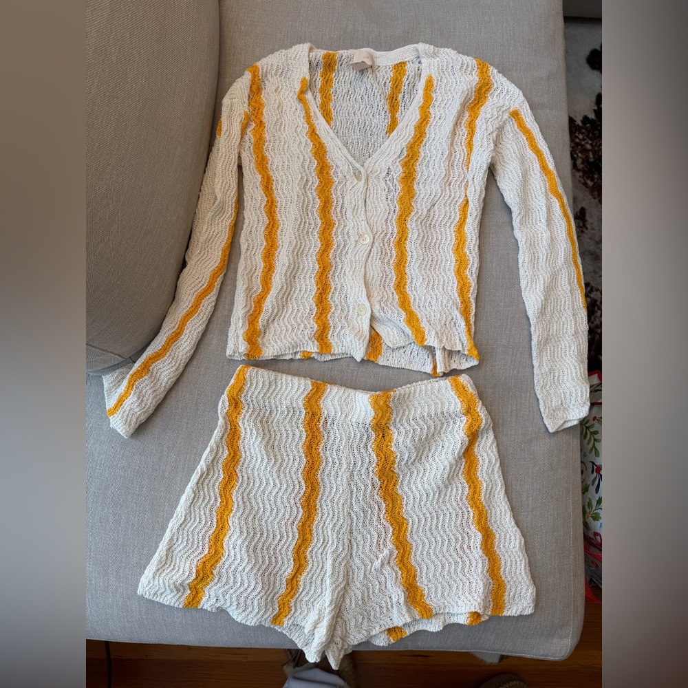 H&M Knit Cardigan and Shorts Set